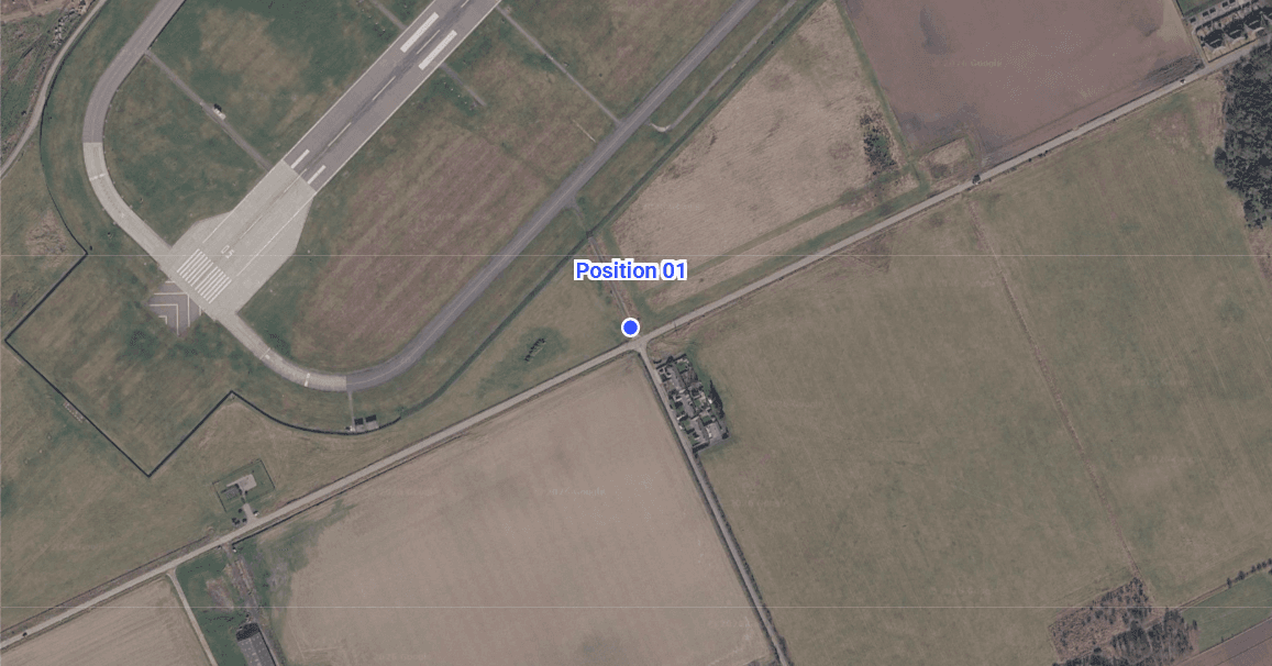 Marked aerial reference for the RAF Lossiemouth departures position