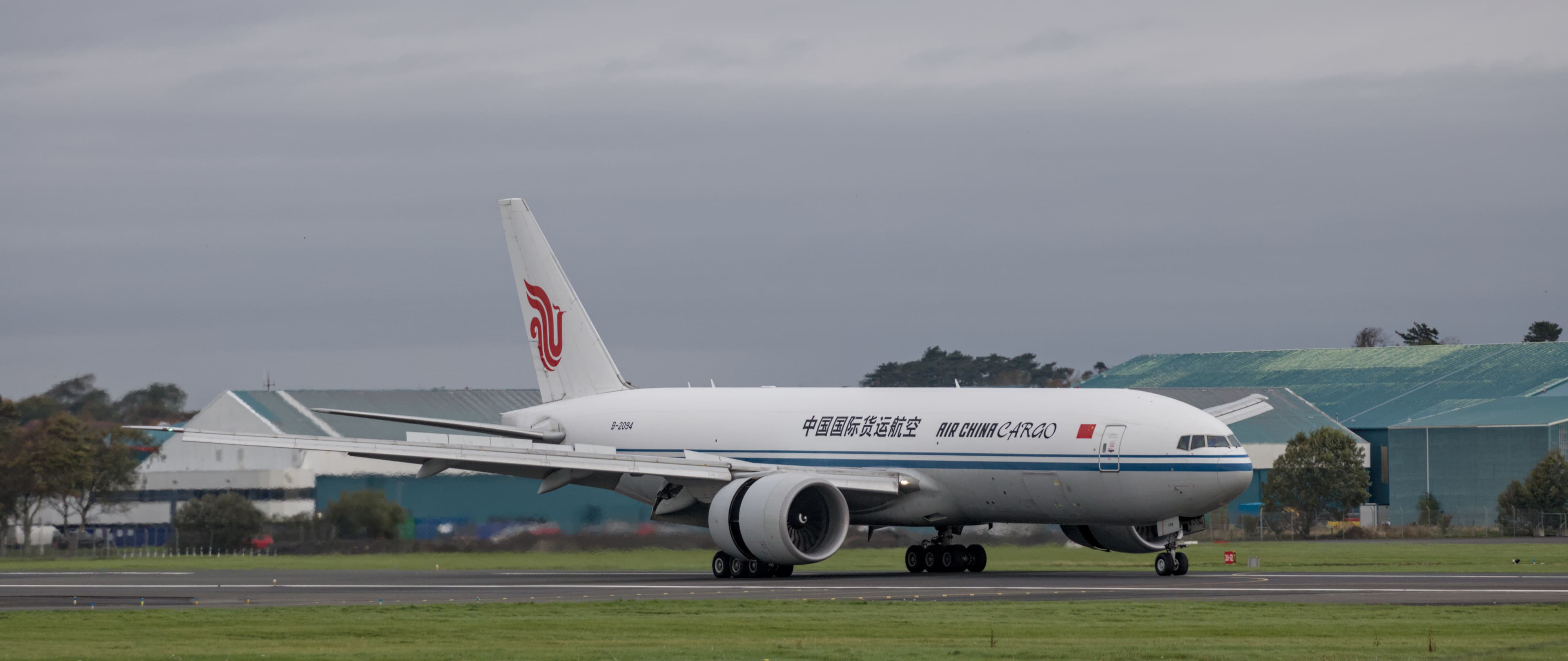 Air China Cargo Boeing 777 freighter B-2094 at Glasgow Prestwick Airport