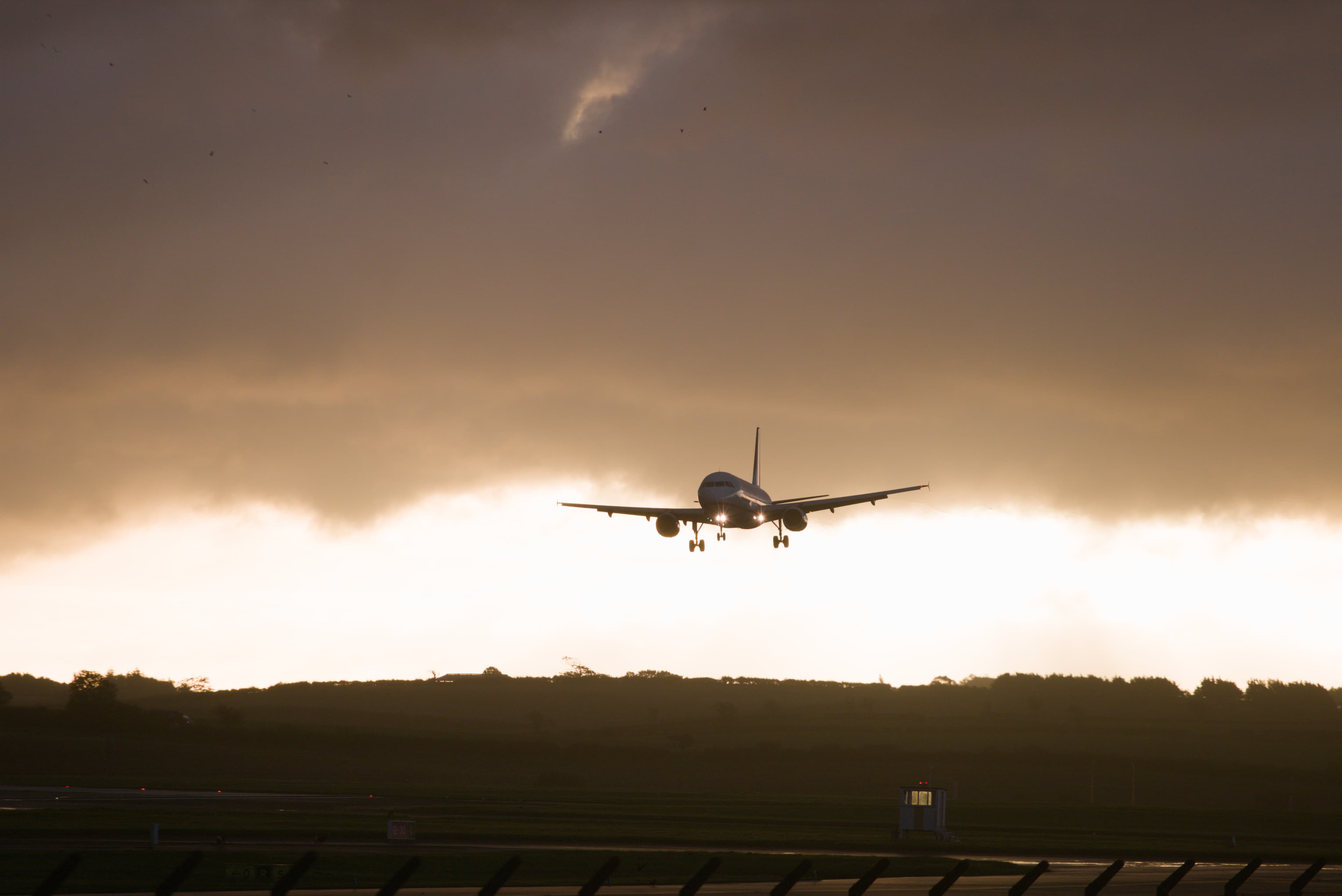 British Airways aircraft photographed in golden sunset light