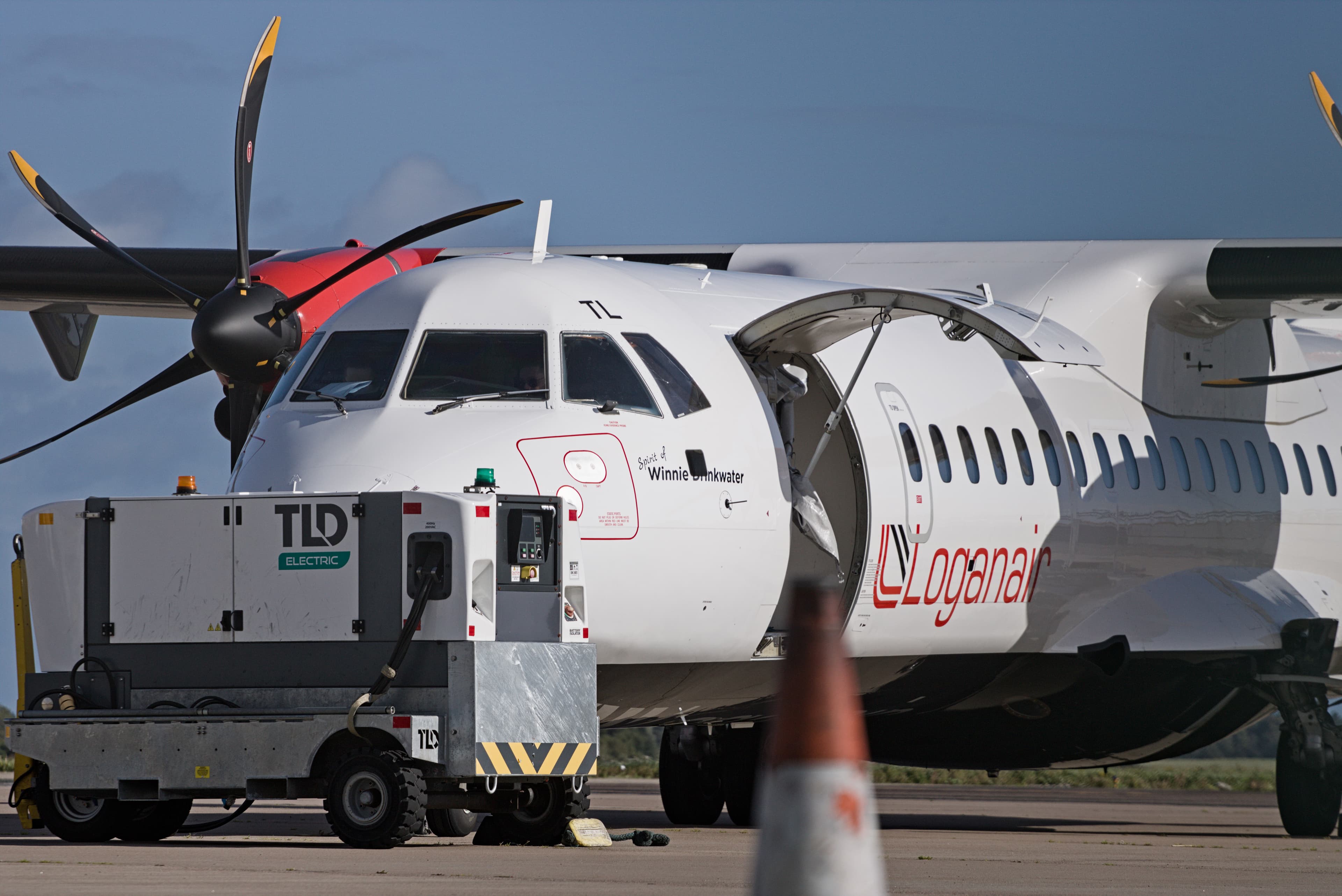 Loganair aircraft photographed during an airside turnaround